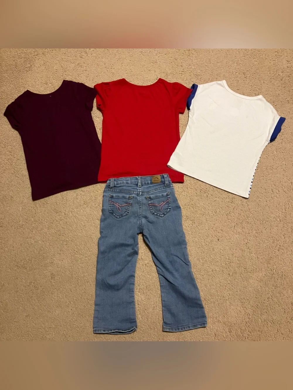 Girls Sz 4T Clothing‎ Lot Jordache Bootcut Denim Jeans & 3 Short Sleeve Tops